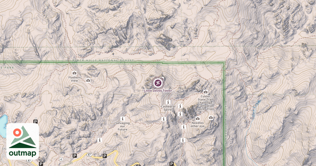 Map of Little Devils Tower