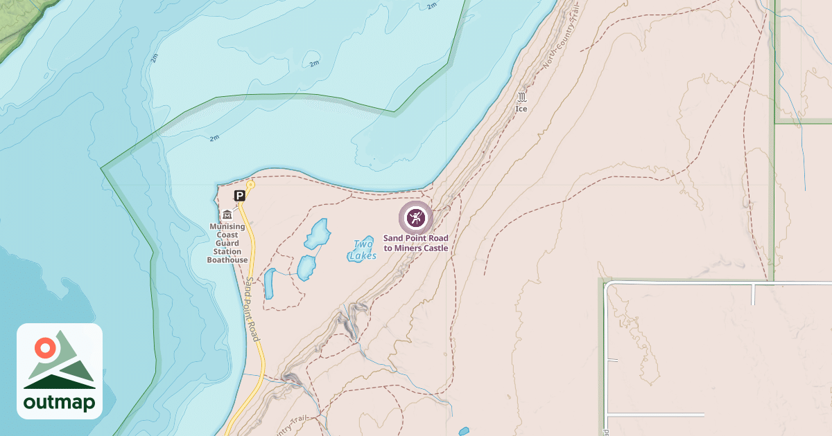 Map of Sand Point Road to Miners Castle