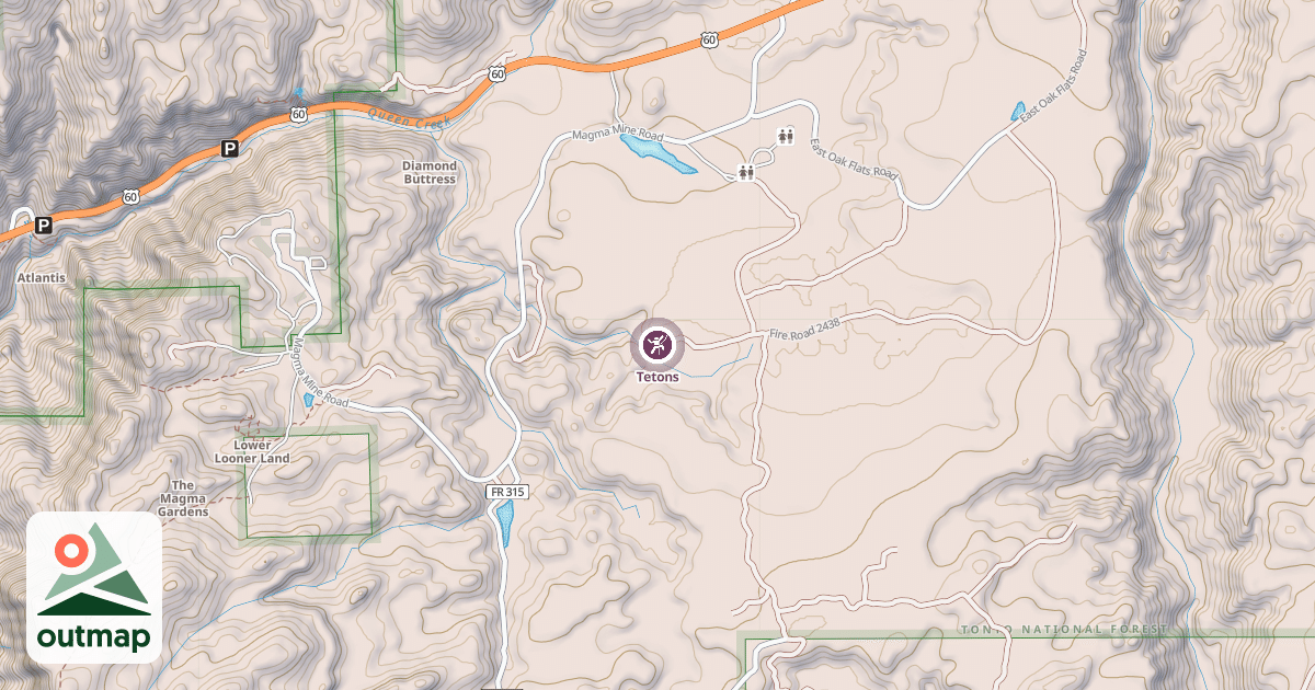 Map of Tetons