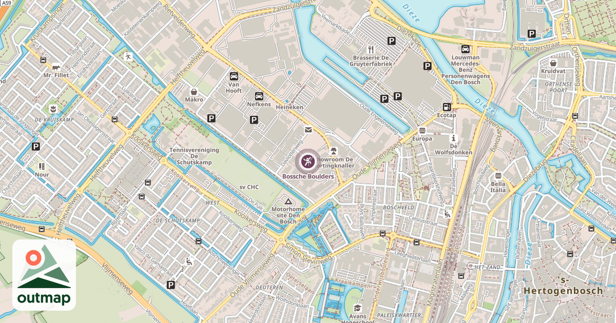 Map of Bossche Boulders