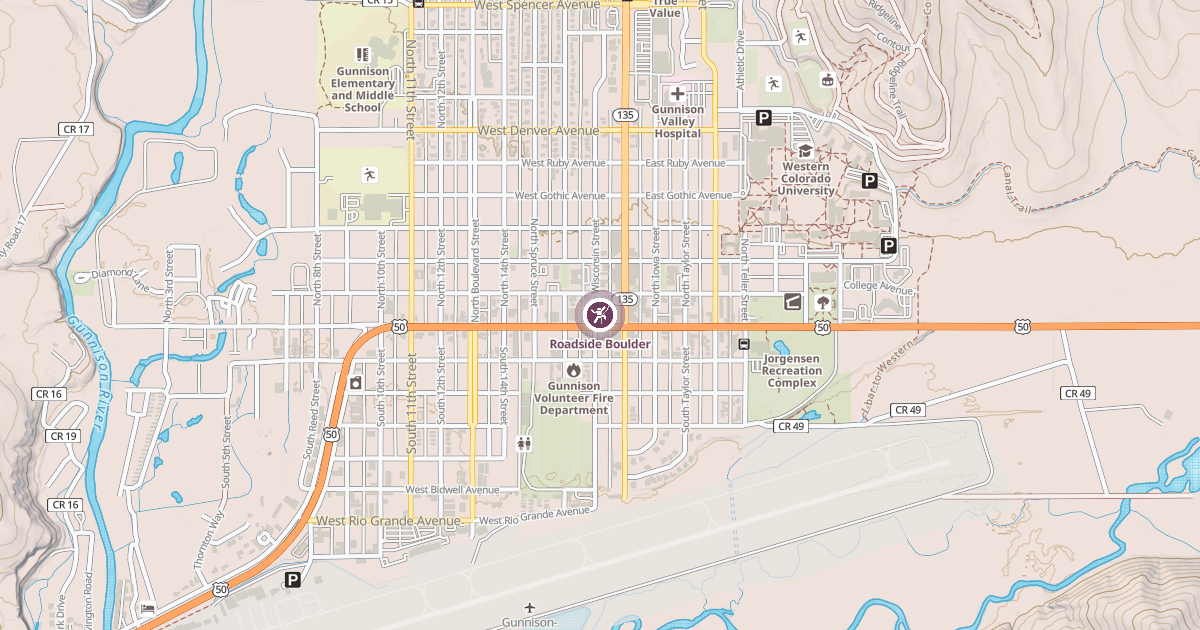 Map preview of Roadside Boulder