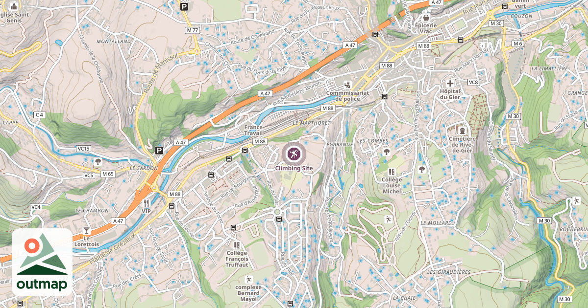 Map of Climbing Site