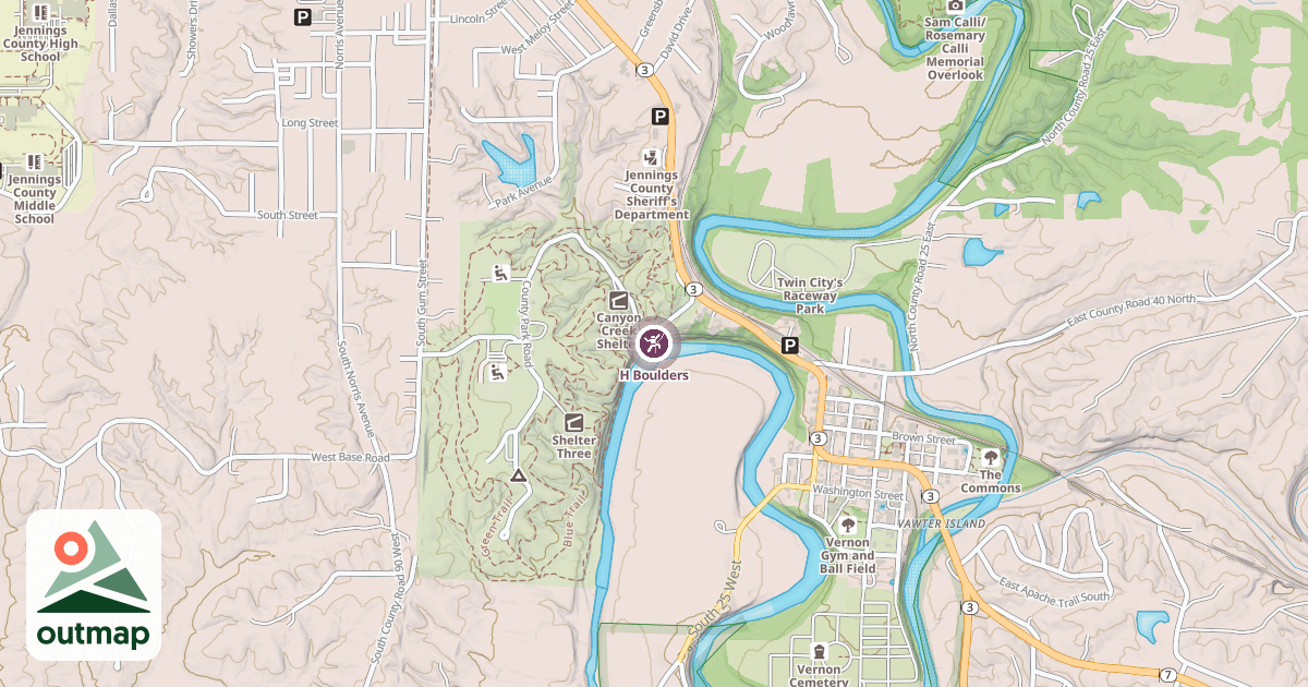 Map of H Boulders