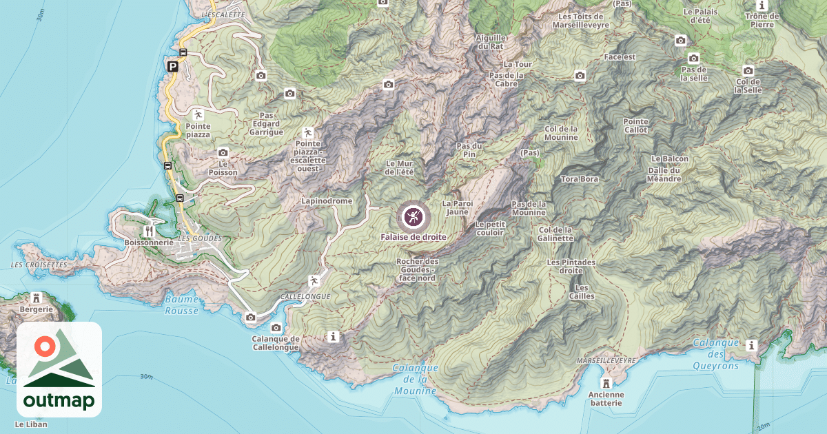 Map of Falaise de droite