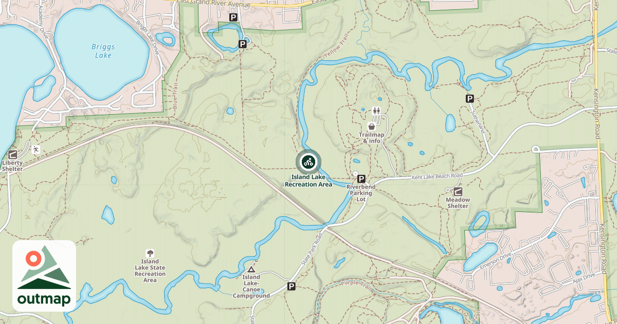 Map of Island Lake Recreation Area