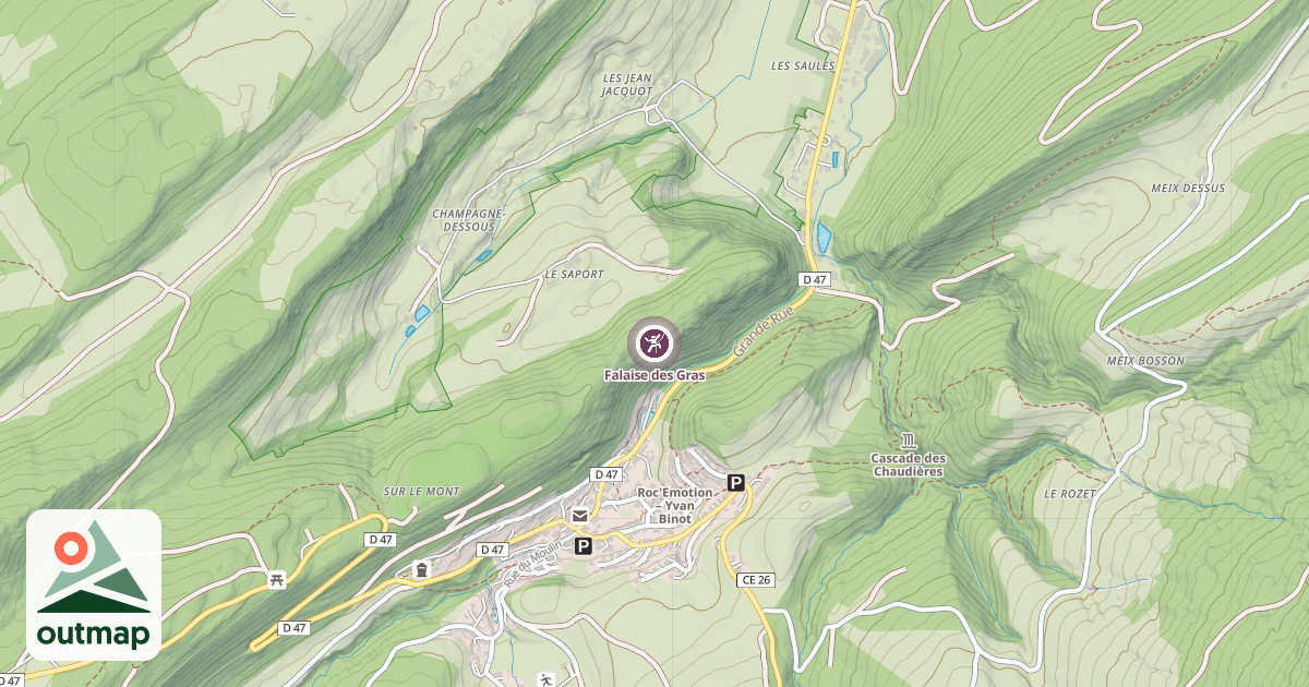 Map of Falaise des Gras
