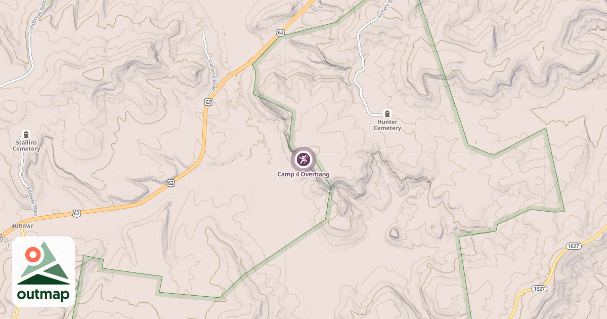 Map of Camp 4 Overhang