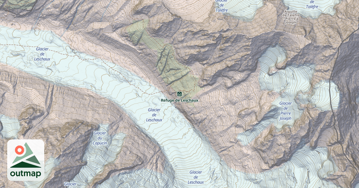 Map of Refuge de Leschaux