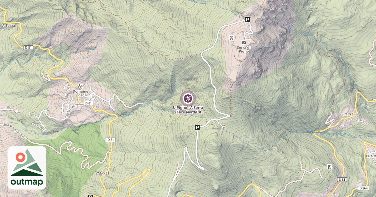 Map of U Pignu - A Serra - Face Nord-Est