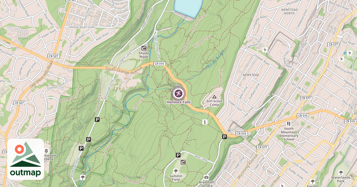 Map of Hemlock Falls