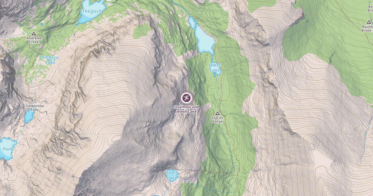 Map preview of Overflow and Jewell Lake