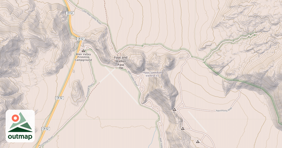 Map of Hippy Speedball traverse
