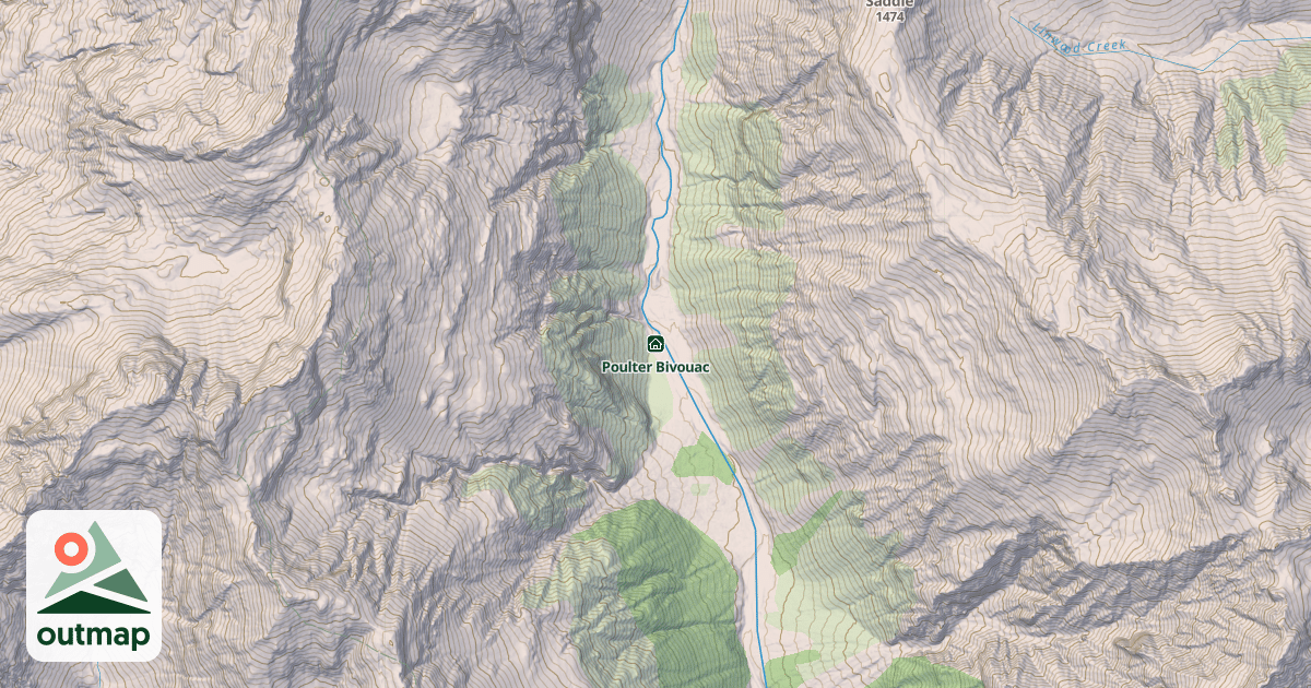Map of Poulter Bivouac
