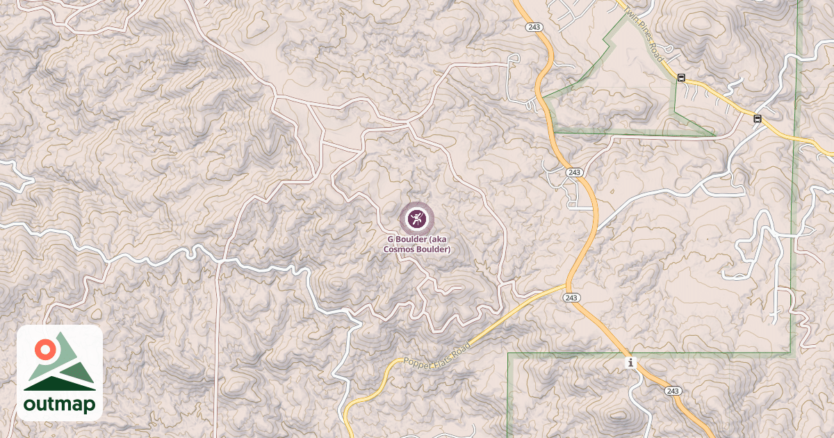 Map of G Boulder (aka Cosmos Boulder)