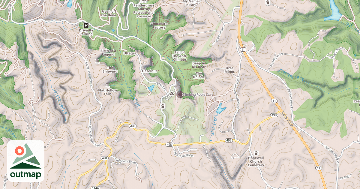 Map of Climbing Route Start