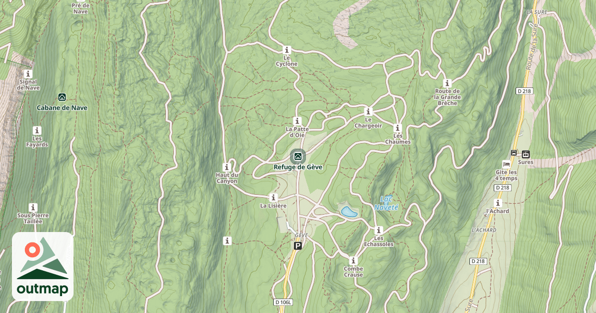 Map of Refuge de Gève