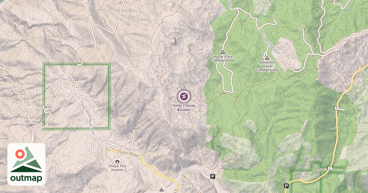 Map of Swiss Cheese Boulder