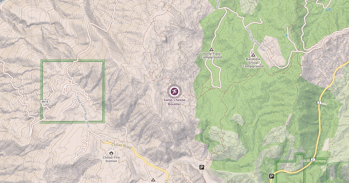 Map preview of Swiss Cheese Boulder