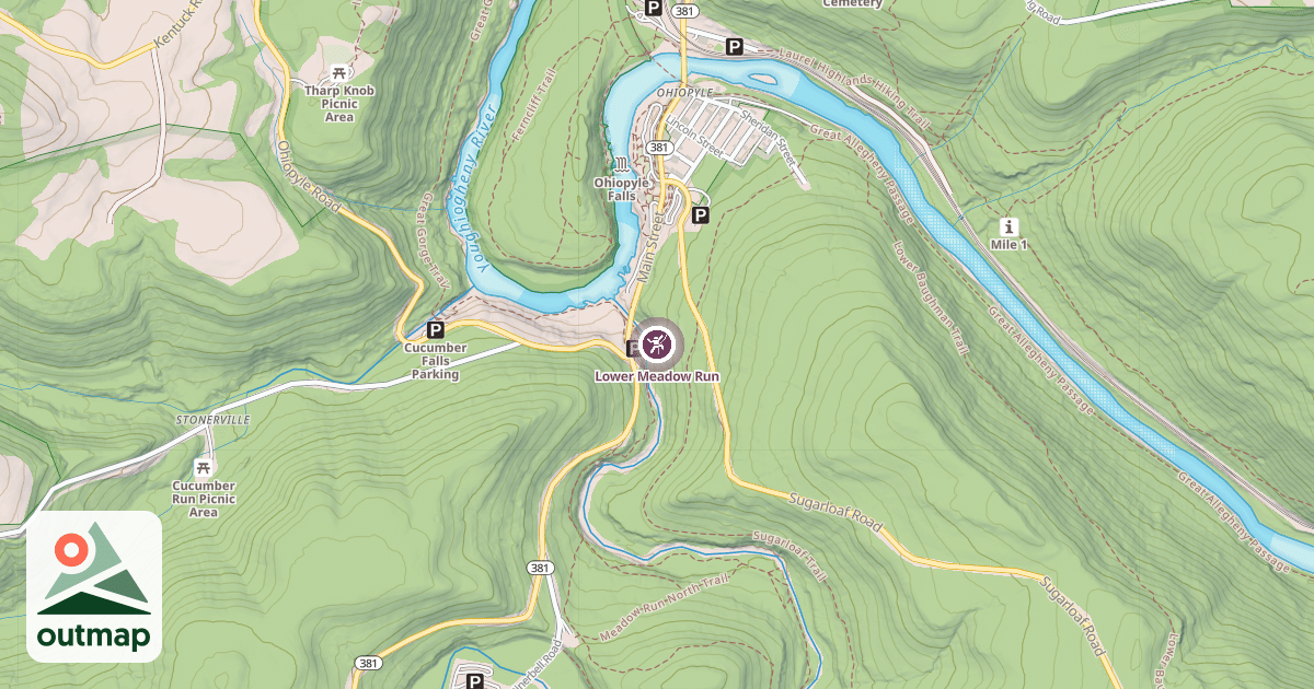 Map of Lower Meadow Run