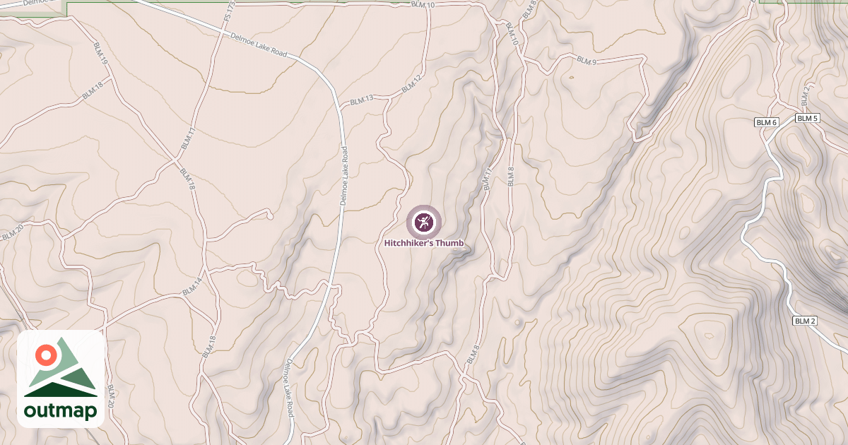 Map of Hitchhiker's Thumb