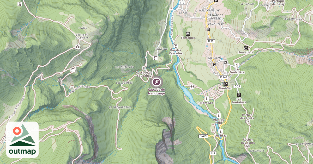 Map of Cascade du Nant Large