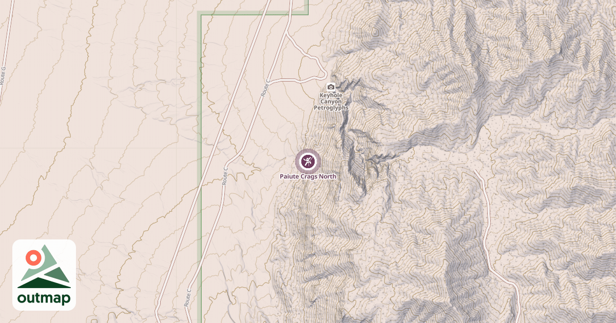 Map of Paiute Crags North