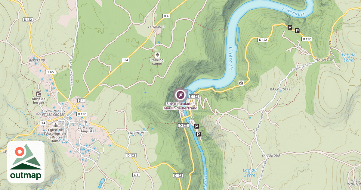 Map of Site d'escalade - Moulin de Bertrand