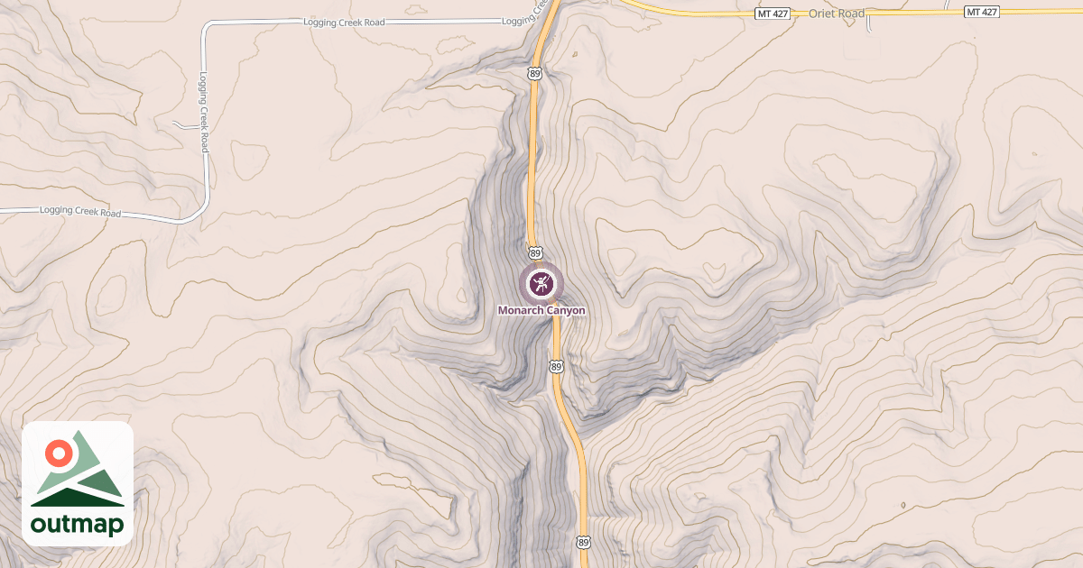 Map of Monarch Canyon
