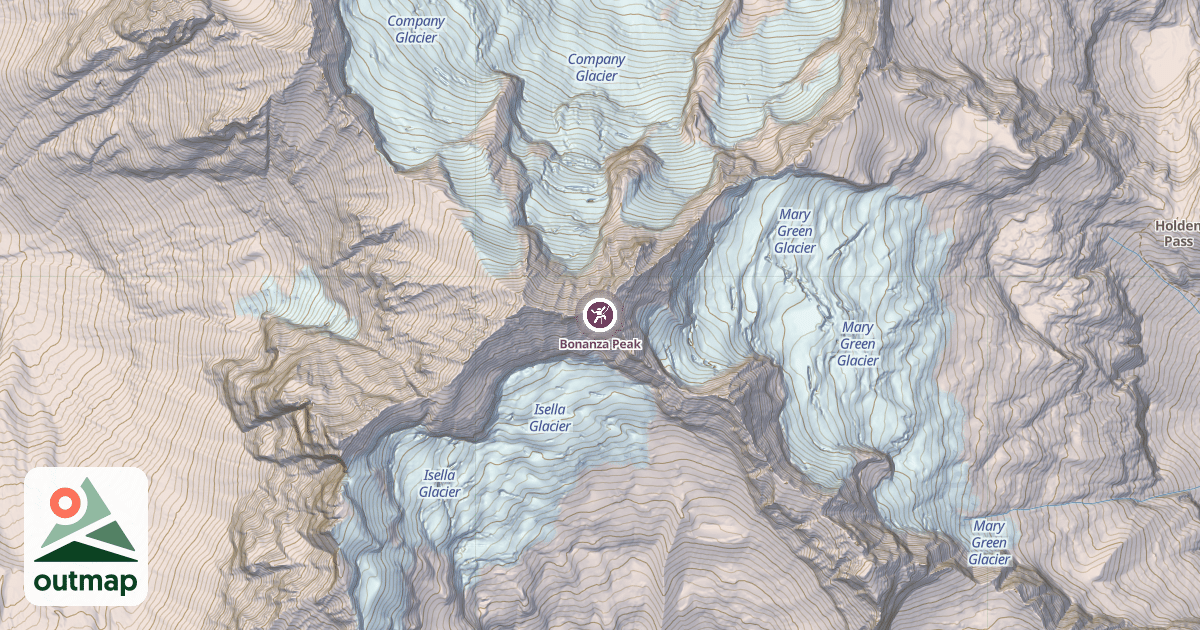 Map of Bonanza Peak