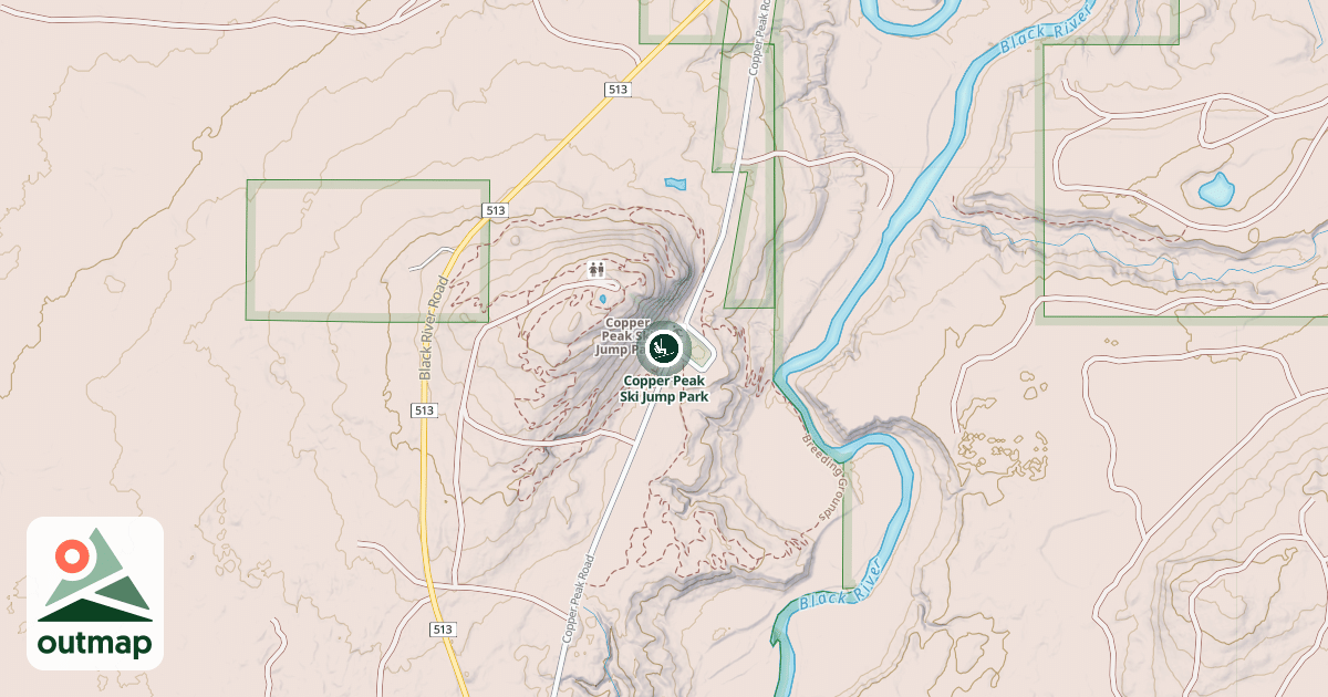 Map of Copper Peak Ski Jump Park