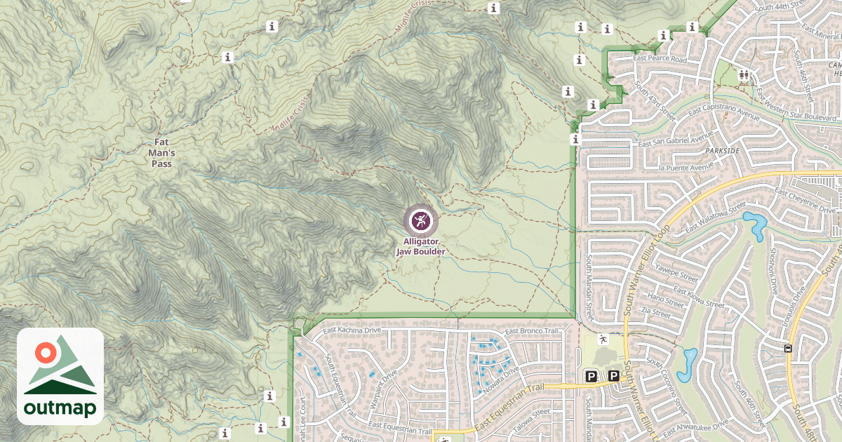 Map of Alligator Jaw Boulder