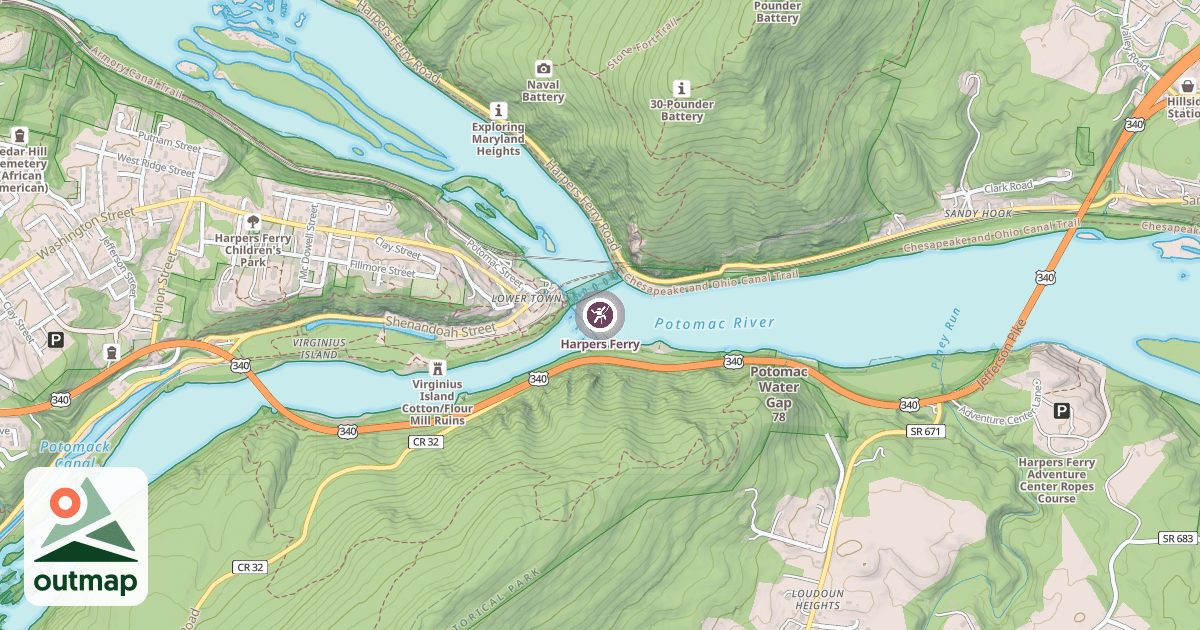 Map of Harpers Ferry