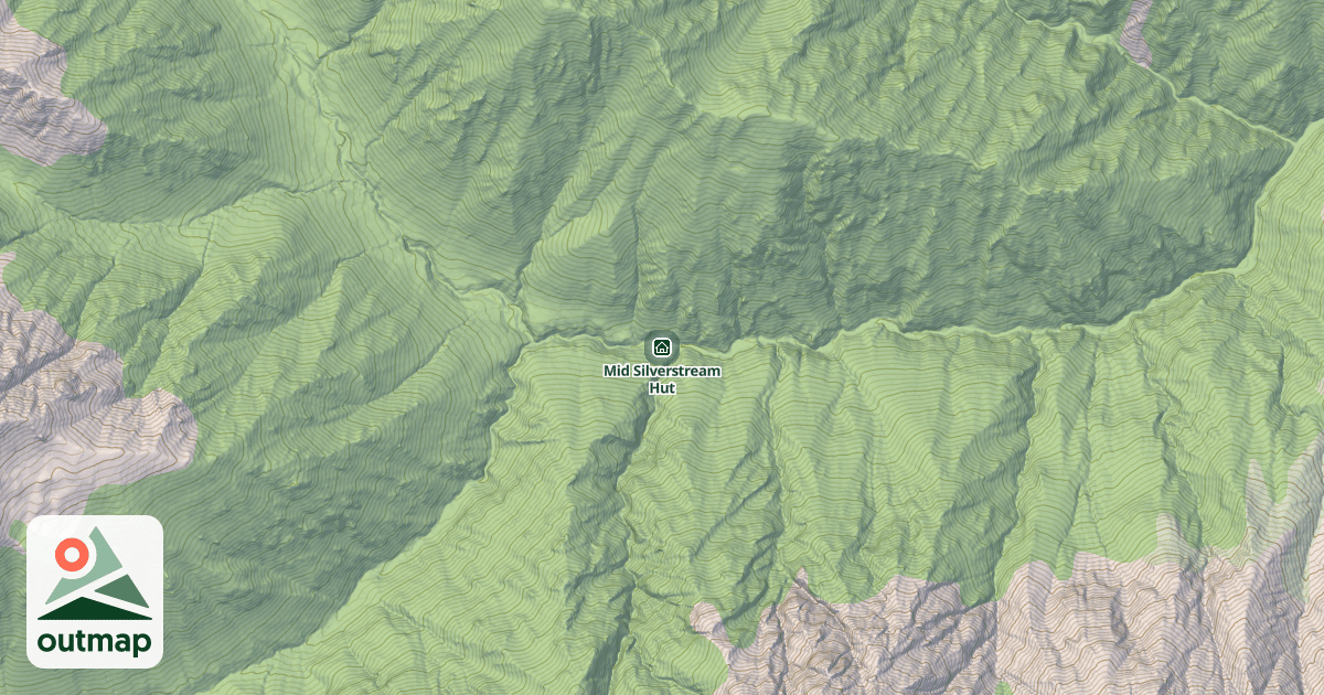 Map of Mid Silverstream Hut