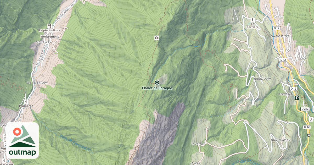 Map of Chalet de Cotagne