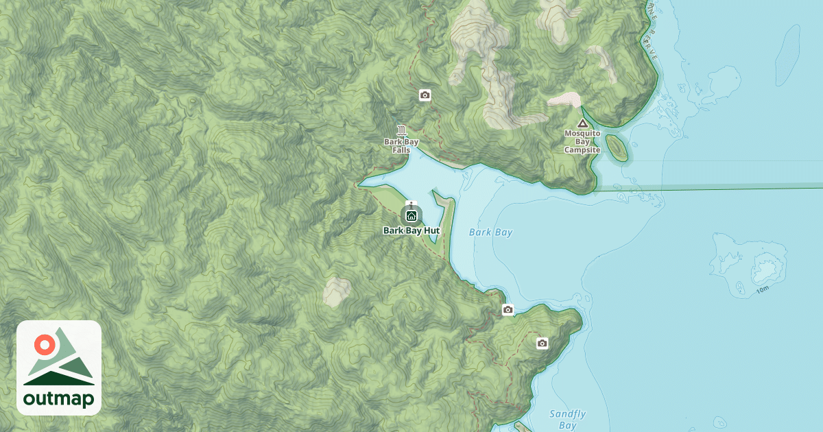 Map of Bark Bay Hut