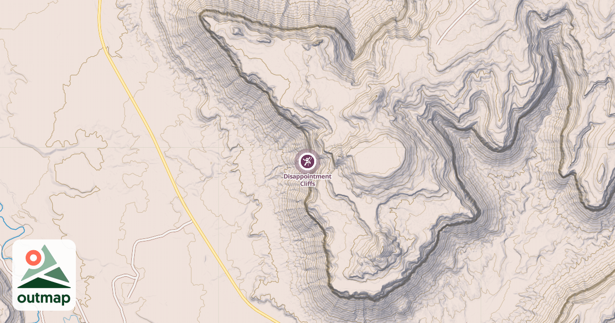 Map of Disappointment Cliffs