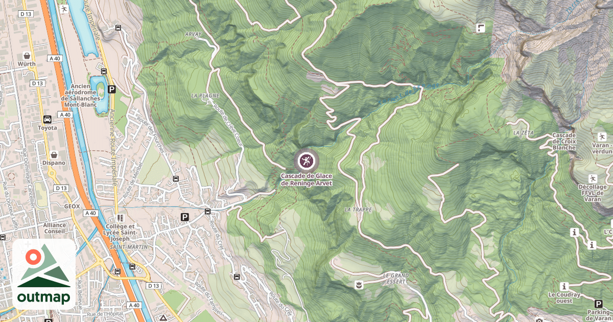 Map of Cascade de Glace de Reninge Arvet