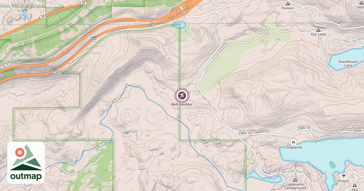 Map of Bell Boulder