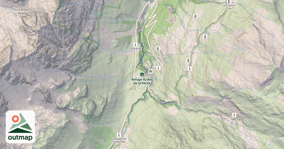 Map of Refuge du Roc de la Pêche