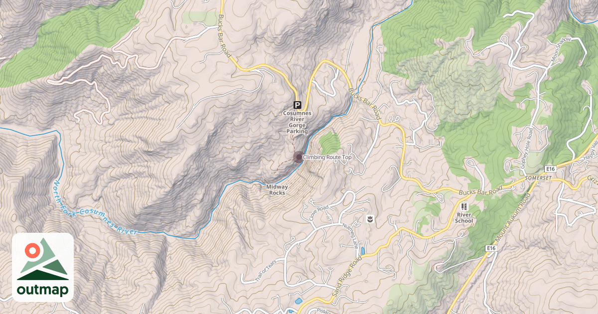 Map of Climbing Route Top