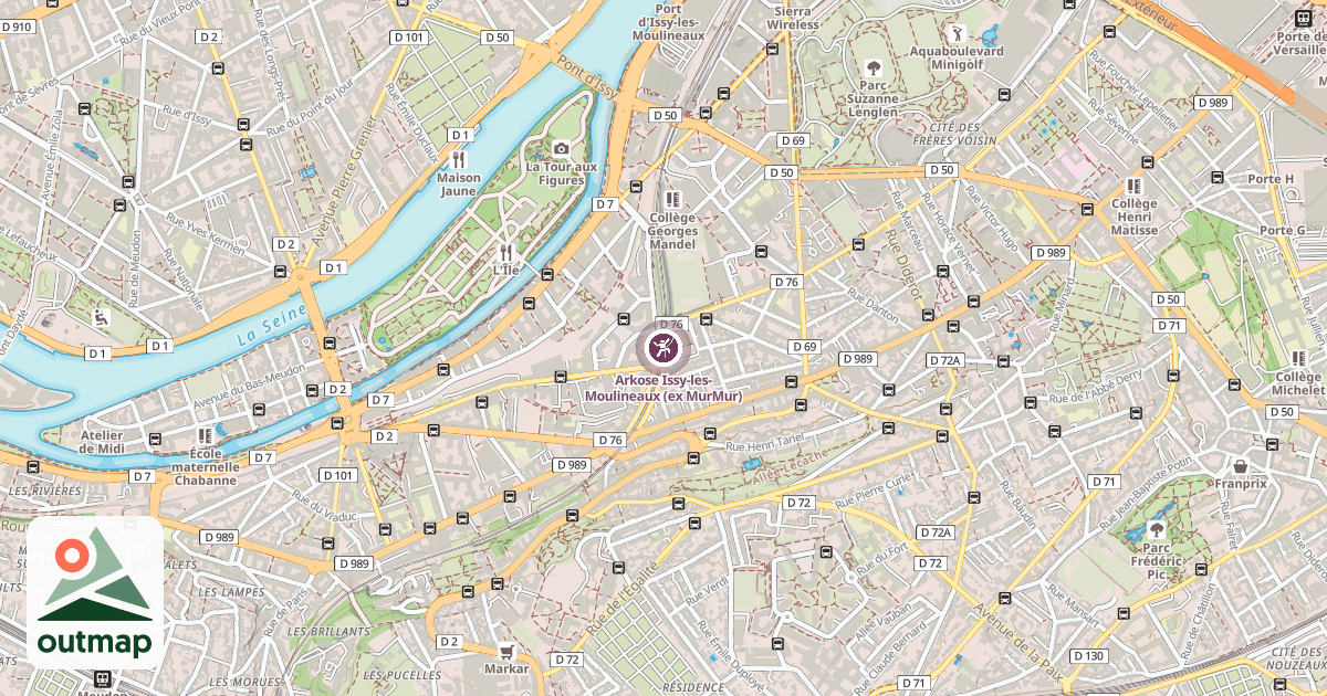Map of Arkose Issy-les-Moulineaux (ex MurMur)