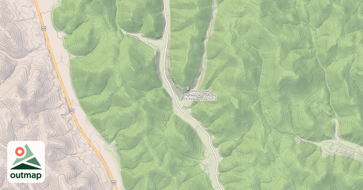 Map of Driving Down Highway 40 In My Big Ol' Pickup Truck