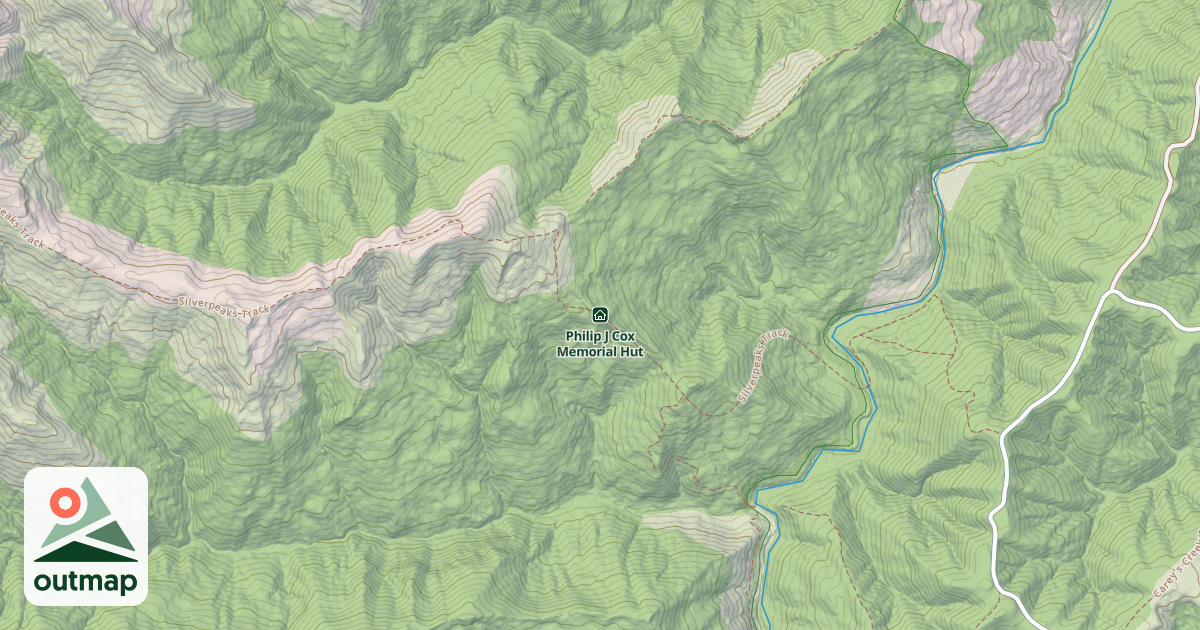 Map of Philip J Cox Memorial Hut