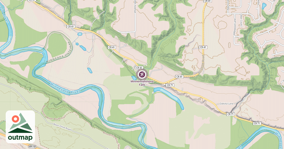 Map of Minnemishinona Falls