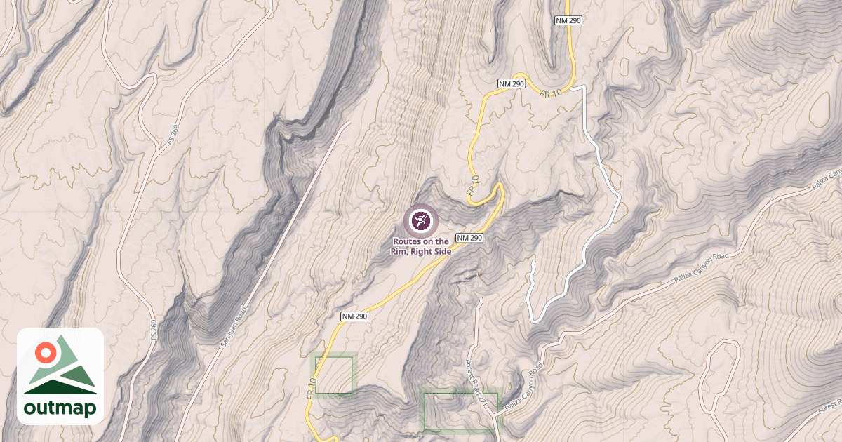 Map of Routes on the Rim, Right Side