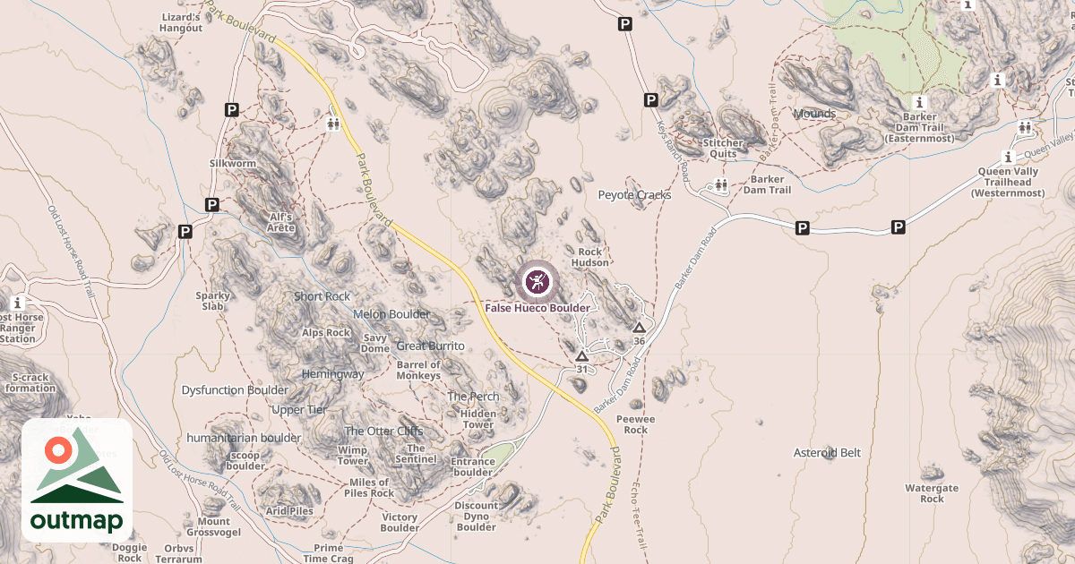 Map of False Hueco Boulder
