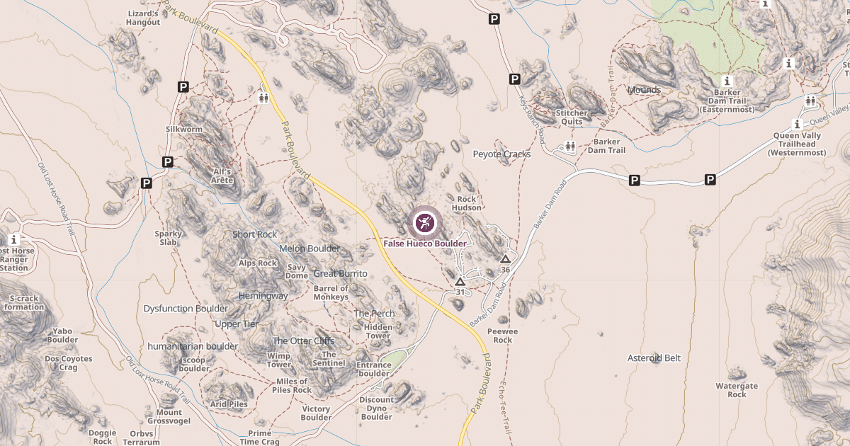 Map preview of False Hueco Boulder