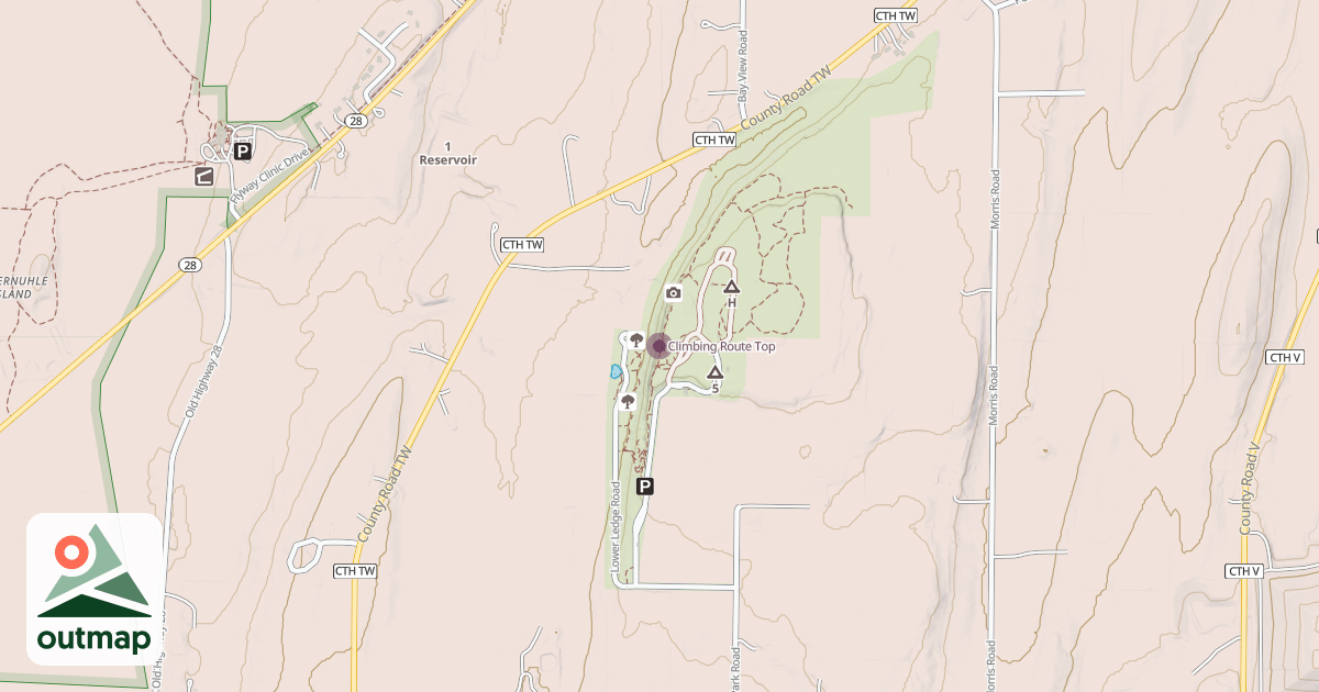 Map of Climbing Route Top