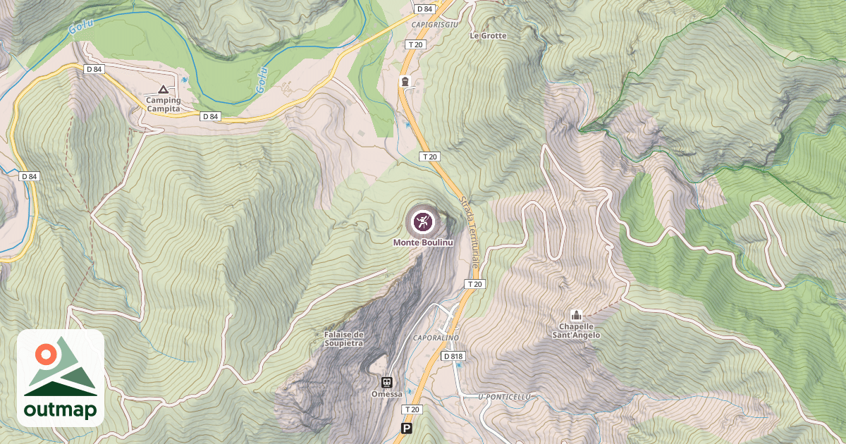 Map of Monte Boulinu