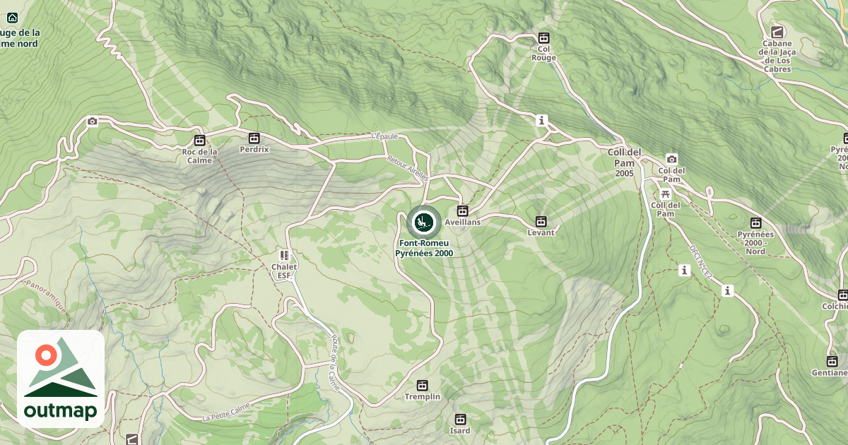 Map of Font-Romeu Pyrénées 2000